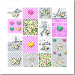 Butterfly Lovers Patchwork Patter Posters and Art